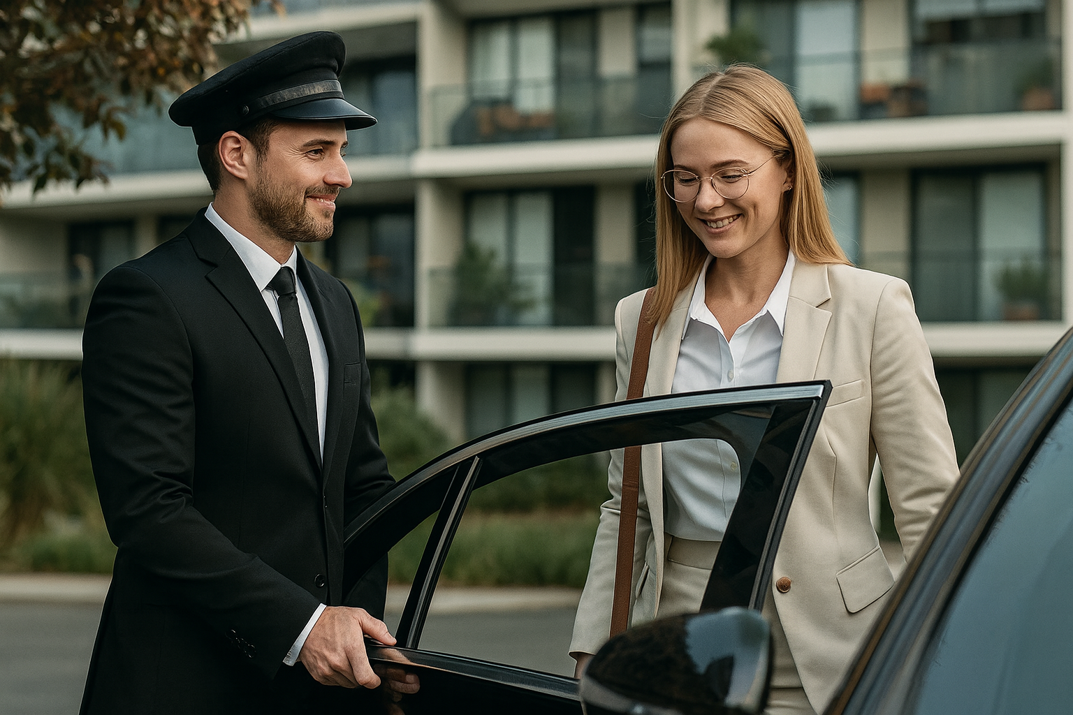 Chauffeur opening door